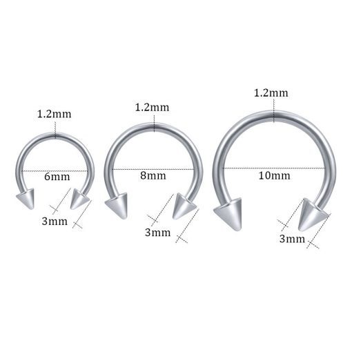 Podkowa Septum stal z stożkiem Różowe złoto 1.2 x 3