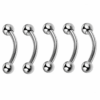 Titan Bananenpiercing Silber mit Kugel 1.2 mm - piercinglux.com