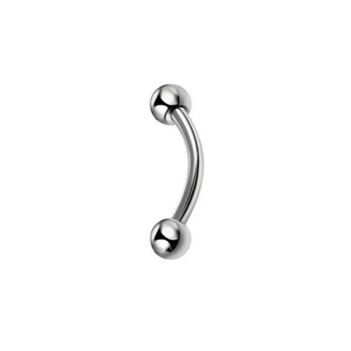 Titan Bananenpiercing Silber mit Kugel 1.2 mm - piercinglux.com