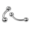 Titan Bananenpiercing Silber mit Kugel 1.2 mm - piercinglux.com