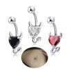 Bauchnabelpiercing Teufel mit Weißem Stein 1.6 × 10 mm - piercinglux.com