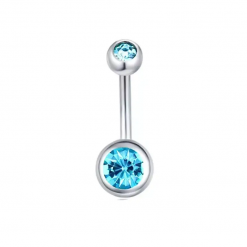 Bauchnabelpiercing mit Blauem Stein