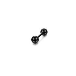 Kurze Piercing-Stange Schwarz Mit Kugeln 1.2 mm