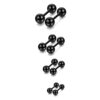 Kurze Piercing-Stange Schwarz Mit Kugeln 1.2 mm - piercinglux.com