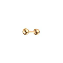 Kurze Piercing-Stange mit Kugeln Goldfarben 1.2 mm