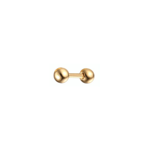 Kurze Piercing-Stange mit Kugeln Goldfarben 1.2 mm - piercinglux.com