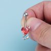 Bauchnabelpiercing Teufel mit rotem Stein 1.6 × 10 mm - piercinglux.com