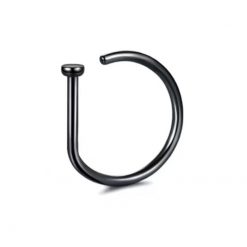 Nasenpiercing D-Ring Offener Ring Schwarz