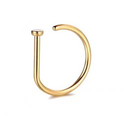 Nasenpiercing D-Ring Offen Goldfarben