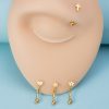 Piercing-Banane Stahl Goldfarben Herz - piercinglux.com