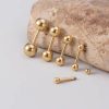 Kurze Piercing-Stange mit Kugeln Goldfarben 1.2 mm - piercinglux.com