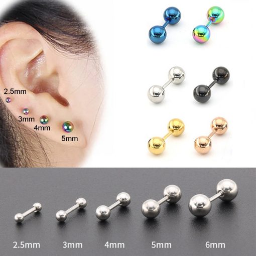 Kurze Piercing-Stange mit Kugeln Goldfarben 1.2 mm - piercinglux.com