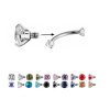 Augenbrauenpiercing Schwarz Mit Stein Gewinde - piercinglux.com