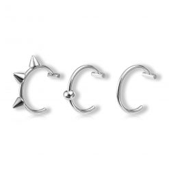 Fake-Piercing Lippen Set 3 Stück