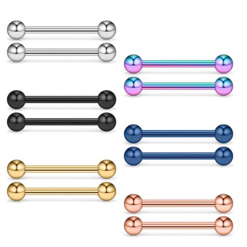 Piercing-Stab Stahl Schwarz 1.6 mm × 5 mm - piercinglux.com