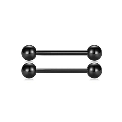 Piercing-Stab Stahl Schwarz 1.6 mm × 5 mm - piercinglux.com