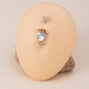 Bauchnabelpiercing Teufel mit Weißem Stein 1.6 × 10 mm - piercinglux.com
