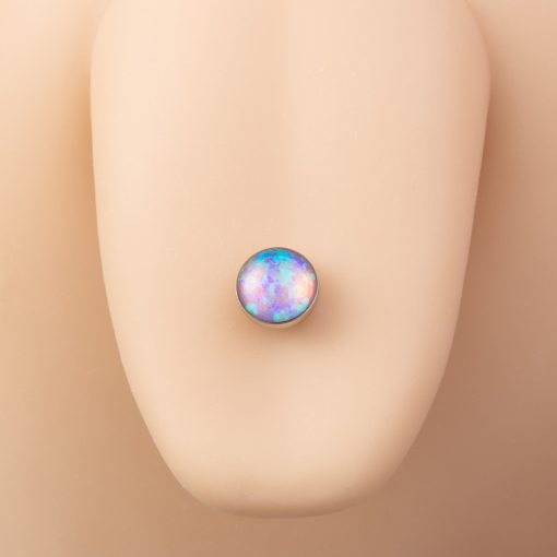 Zungenpiercing Barbell Violett mit Glitzer - piercinglux.com