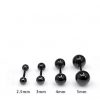 Kurze Piercing-Stange Schwarz Mit Kugeln 1.2 mm - piercinglux.com
