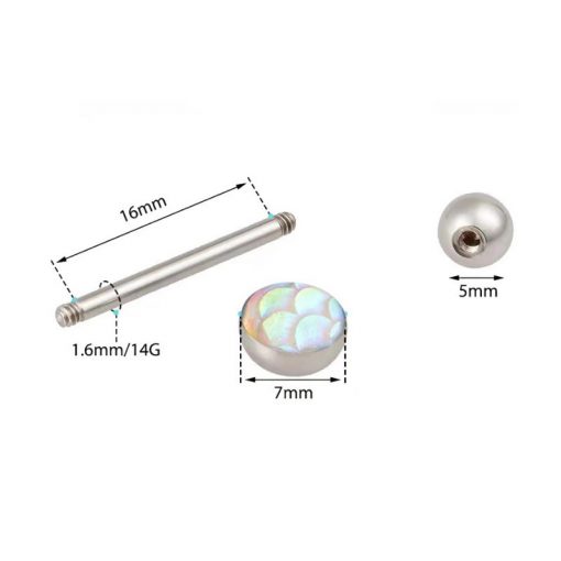 Zungenpiercing Stab Blau Glänzend - piercinglux.com