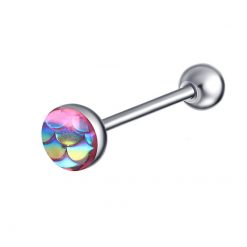 Zungenpiercing Barbell Stahl Glänzend Rosa