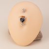 Bauchnabelpiercing Teufel mit schwarzem Stein 1.6 × 10 mm - piercinglux.com