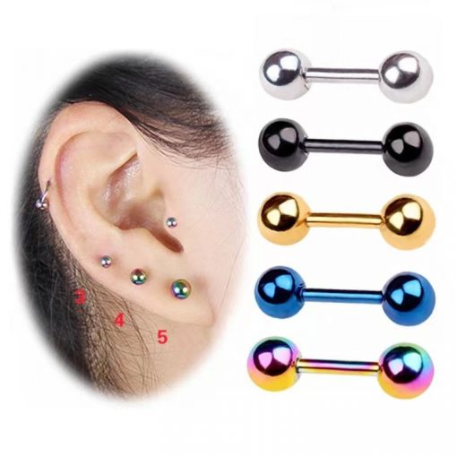 Kurze Piercing-Stange mit Kugeln Goldfarben 1.2 mm - piercinglux.com