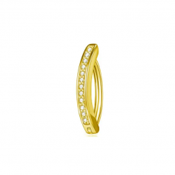 Bauchnabel-Clicker-Ring Chirurgenstahl Goldfarben Zirkonia