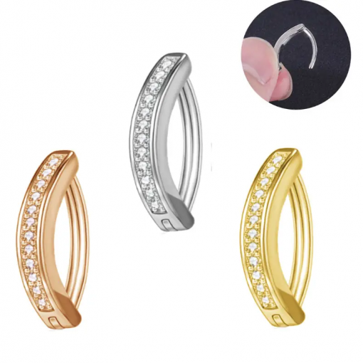 Bauchnabel-Clicker-Ring Stahl Zirkonia - piercinglux.com
