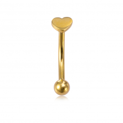 Piercing-Banane Stahl Goldfarben Herz