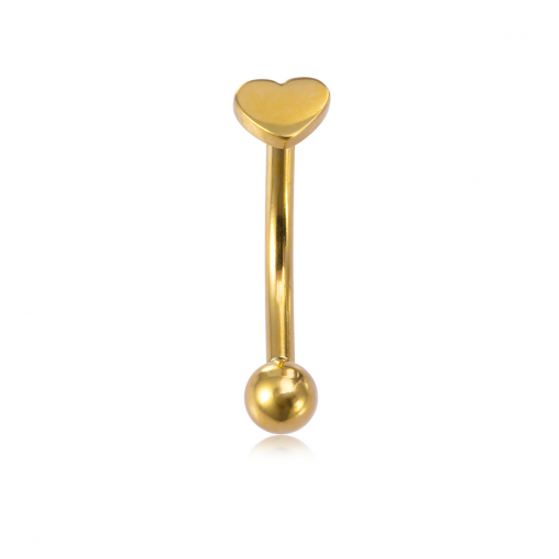 Piercing-Banane Stahl Goldfarben Herz - piercinglux.com