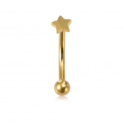 Bananenpiercing Stahl Goldfarben Stern