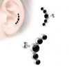 Helix-Flat-Piercing Cluster mit Schwarzen Kristallen - piercinglux.com