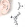 Helix-Flat-Piercing Cluster mit Weißen Kristallen - piercinglux.com