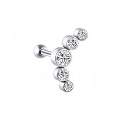 Helix-Flat-Piercing Cluster mit Weißen Kristallen