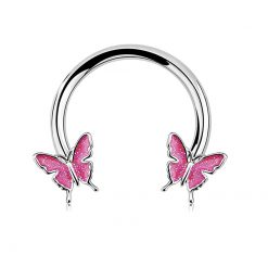 Septum-Hufeisen Rosa Schmetterling 1.2 × 3 × 10 mm