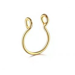 Fake-Septum Nasenpiercing Goldfarben 0.8 × 8 mm