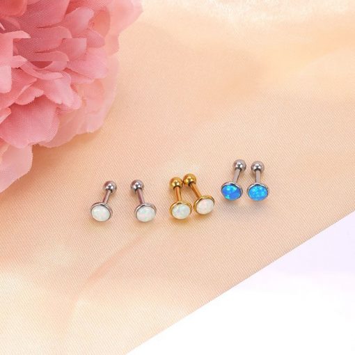 Helix-Tragus-Ohrringe Blau Opal - piercinglux.com