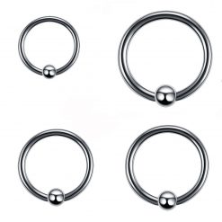 Piercing-Ring Titan Mit Kugel 1.2 mm