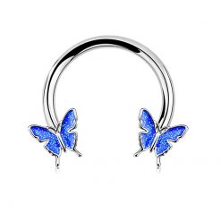 Septum-Hufeisen Blau Schmetterling 1.2 × 3 × 10 mm