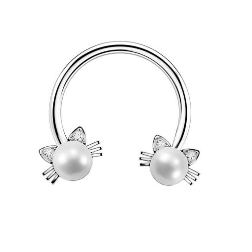 Hufeisen Katzenform-Aufsätze 1.2 × 3 × 10 mm - piercinglux.com