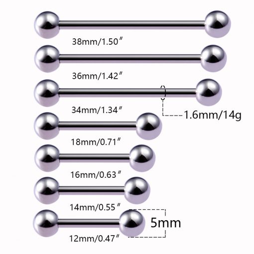 Titan-Stab Mit Kugeln Innengewinde 1.6 mm - piercinglux.com
