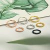 Clicker-Ring Goldfarben mit Weißen Zirkonia - piercinglux.com
