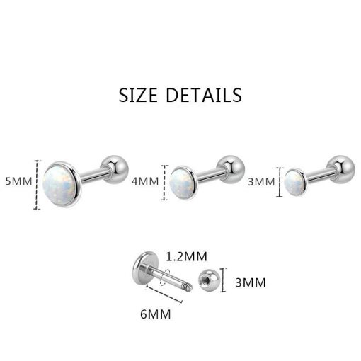 Helix-Tragus-Ohrringe Blau Opal - piercinglux.com