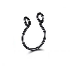Septum-Fake-Nasenpiercing Schwarz 0.8 × 8 mm