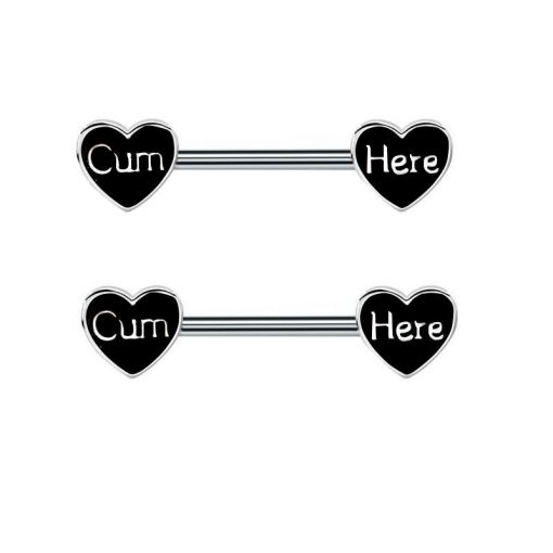 Brustwarzenpiercing Stab Schriftzug 3 - piercinglux.com