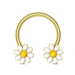 Hufeisen Gänseblümchen Goldfarben 1.2 × 3 × 10 mm