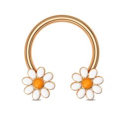 Hufeisen Gänseblümchen Roségoldfarben 1.2 × 3 × 10 mm