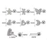 Ohrpiercing Stahl Zirkonia Klassische Blume - piercinglux.com