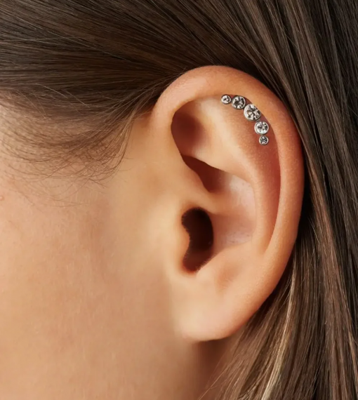 Labret tytanowy helix cyrkonie srebrny 1.2 х 8